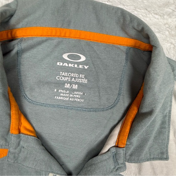 Oakley Men's Teal and Brown Polo Shirt - Picture 2 of 6